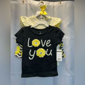 Start Up Kids Black & Yellow ‘Love You’ and Daisy design set, size 2T